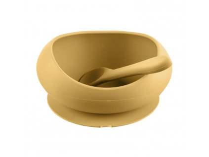 ZOPA Silikonová miska se zvýšenými okraji a přísavkou, Mustard Yellow