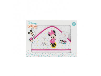 Interbaby INTERBABY | Osuška froté MINNIE - BÍLO/RŮŽOVÁ