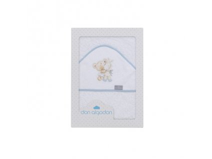 Interbaby INTERBABY | Osuška froté MEDVÍDEK MARCO - BÍLO-MODRÁ