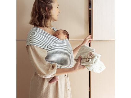 Ergobaby Šátek/Aura Wrap - Navy Gingham Stripe