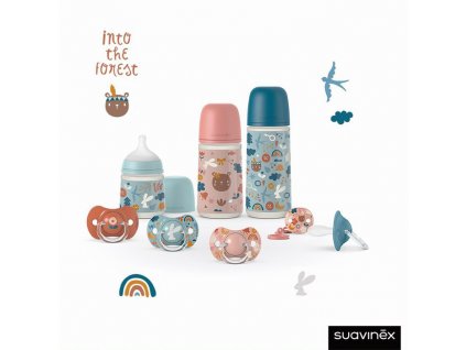 SAUVINEX SUAVINEX | KOJENECKÁ LÁHEV 270 ml M FOREST - RŮŽOVÁ