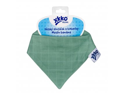 Kikko Dětský slintáček XKKO Organic Staré časy - Granite Green