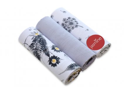 Mušelínové pleny sada mix Unisex 60x80 cm 3ks Jasmine