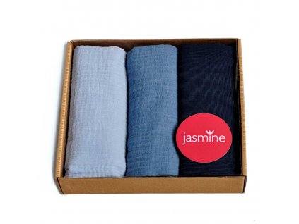 Dárek ke křtinám pro chlapečka Box Lux 5 60x80 3ks Jasmine