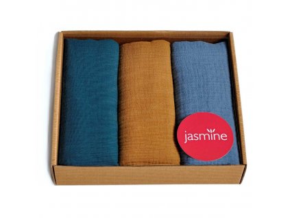 Dárek pro miminko k narození Box Lux 6 60x80 3ks Jasmine
