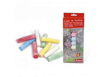 Jeujura Barevné křídy velké 10 ks