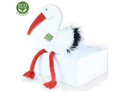 Rappa Plyšový pták čáp 39 cm ECO-FRIENDLY