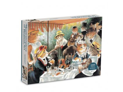 Galison Puzzle Snídaně veslařů s kočkami 1000 dílků