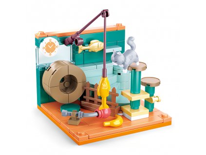 Sluban Mini Handcraft M38-B0919C Rybářský kout s kočkou