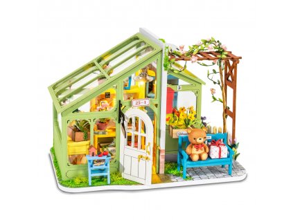 RoboTime 3D dřevěná skládačka Miniatura domečku Rozkvetlé jaro