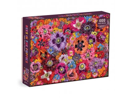Galison Puzzle Včely mezi květy máku 1000 dílků