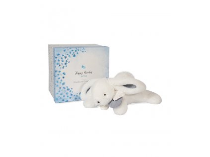 Doudou Dárková sada - Plyšový králíček s bílou bambulkou 25 cm