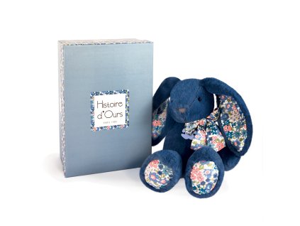 Doudou Histoire d´Ours Plyšový kamarád modrý králíček 25 cm