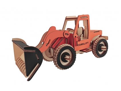 Woodcraft Dřevěné 3D puzzle oranžový Bagr