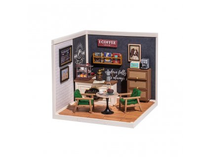 RoboTime 3D dřevěná skládačka Miniatura domečku Kavárna inspirací