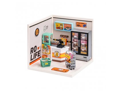 RoboTime 3D dřevěná skládačka Miniatura domečku Večerka