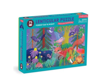 Mudpuppy Puzzle s lentikulárním efektem Les ve dne, v noci 75 dílků