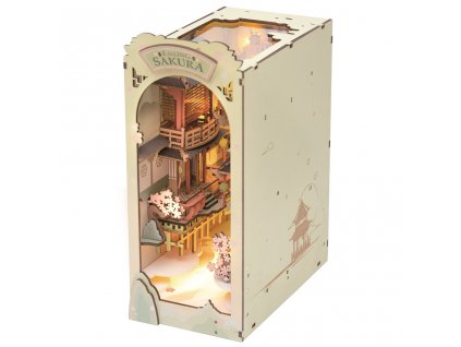 RoboTime 3D skládačka Zarážka na knihy Miniatura domečku Sakura