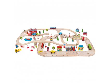 Bigjigs Rail Vláčkodráha a autodráha