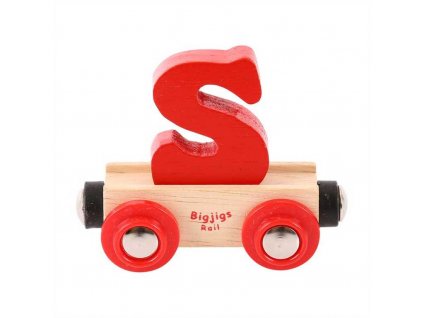 Bigjigs Rail Vagónek dřevěné vláčkodráhy - Písmeno S