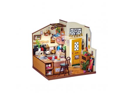 RoboTime 3D dřevěná skládačka Miniatura domečku Útulná kuchyně