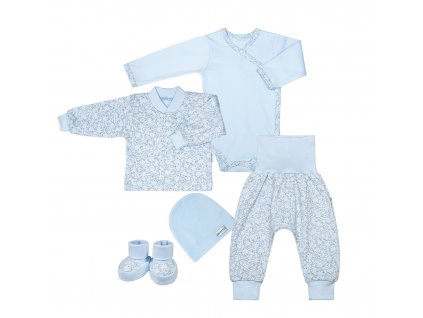 ESITO | Souprava do porodnice Zája Soft blue 5 dílná - modrá / 56