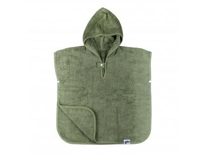 Kikko BIO bavlněné froté pončo XKKO Organic - Granite Green