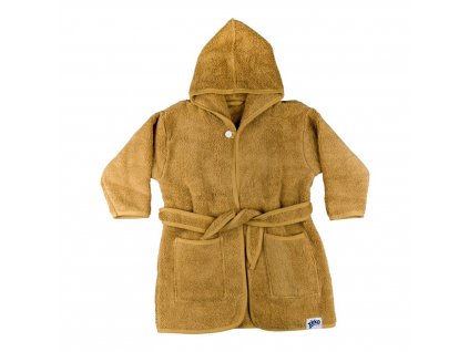 Kikko Dětský biobavlněný froté župan XKKO Organic - Honey Mustard 6-12m