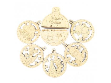 Kúzlo dreva Vánoční ozdoby Skřítek 5 ks v krabičce