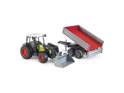 Bruder Traktor CLAAS Nectis 267F s nakladačem a přívěsem