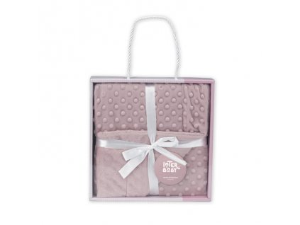 Interbaby INTERBABY | Deka extra měkká kuličky - STARORŮŽOVÁ