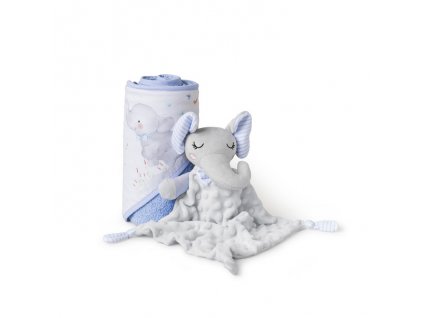 Interbaby INTERBABY | SET - OSUŠKA froté 100x100 SLONÍK + PŘÍTULKA - modrá