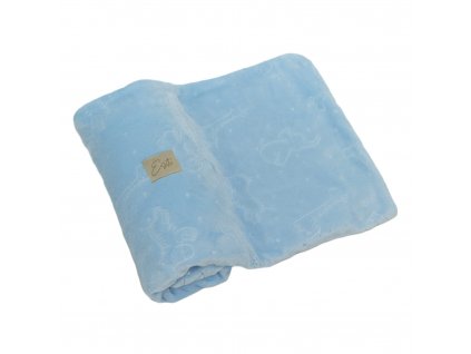 ESITO Dvojitá dětská deka Mikroplyš ZOO Baby blue - modrá / 75 x 100 cm