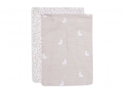 JOLLEIN Žínky 2 ks Dotted Rabbit Nougat