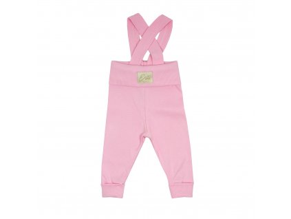 ESITO | Rostoucí žebrované kalhoty s laclem Color Pink - růžová / 74 - 80