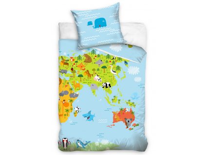 Dětské povlečení Mapa Zvířat