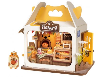 RoboTime 3D dřevěná skládačka Miniatura domečku Medvídkovo pekařství