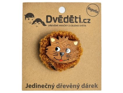 2Kids Toys Dřevěná magnetka velká pompon Kočka
