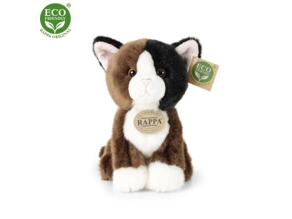 Rappa Plyšová kočka trojbarevná18 cm ECO-FRIENDLY