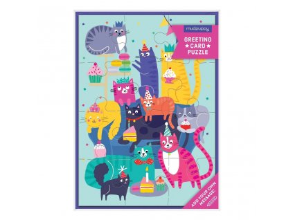 Mudpuppy Puzzle s přáním Kočičí party 12 dílků