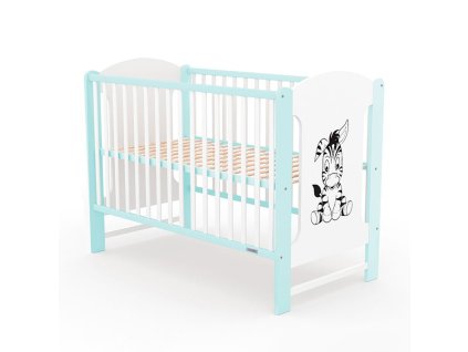Dětská postýlka New Baby ELSA Zebra bílo-mátová
