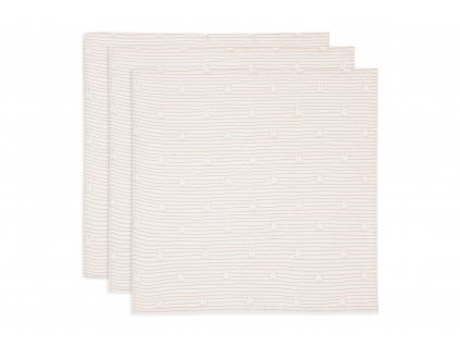 JOLLEIN Pleny 3 ks 70x70 cm Miffy Stripe Biscuit