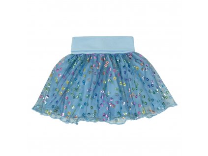 ESITO | Dívčí kolová sukně Flower tulle - modrá / 74 - 80