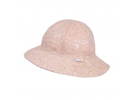 ESITO | Dívčí klobouk mušelín Shiny heart - růžová / XL