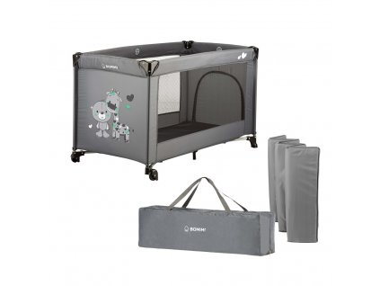 Bomimi MONDO postýlka giraffe&bear, anthracite, tm-s