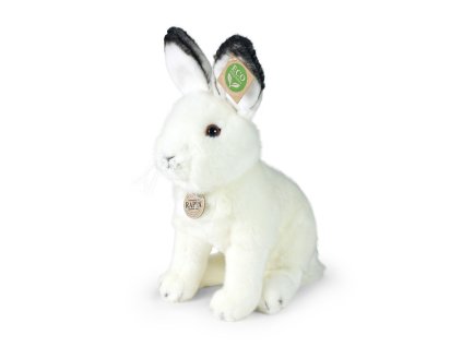 Rappa Plyšový zajíc polární sedící 30 cm ECO-FRIENDLY