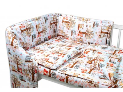 Baby Nellys 3-dílná sada Mantinel s povlečením - Koloušek a kamarádi