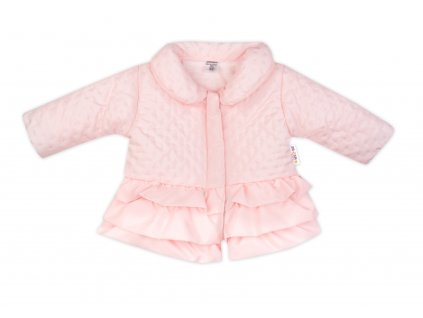 Baby Nellys Kojenecká přechodová bundička s volánky, světle růžová