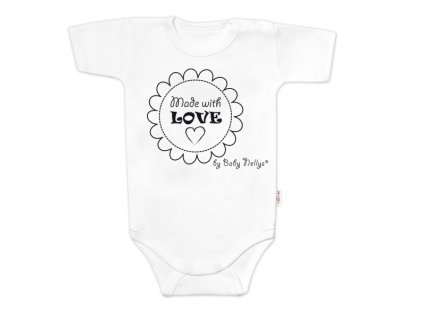 Body krátký rukáv Made with love, Baby Nellys, bílé