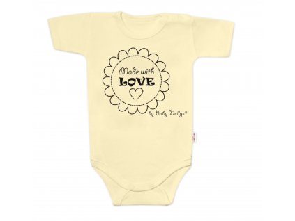 Body krátký rukáv Made with love, Baby Nellys, žluté